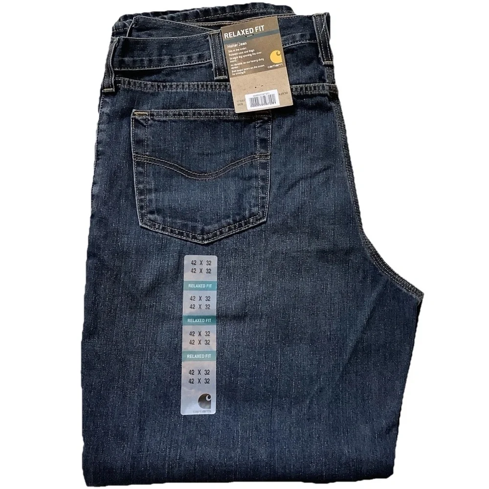 New Mens Carhartt Workwear‎ Holter Jeans 42 X 32 Relaxed Fit Straight Leg Denim
